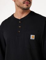 Carhartt Men's Loose Fit Heavyweight Long-Sleeve Pocket Henley T-Shirt - Image 7